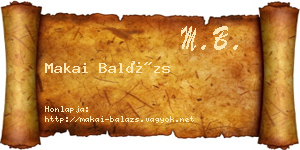 Makai Balázs névjegykártya