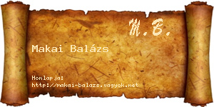 Makai Balázs névjegykártya